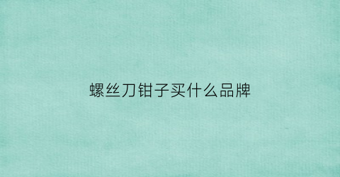 螺丝刀钳子买什么品牌(螺丝刀哪个牌子比较好)