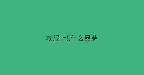 衣服上5什么品牌(logo是5的服装品牌)