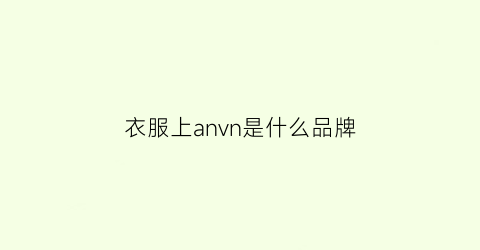 衣服上anvn是什么品牌(衣服商标是an是什么牌子)