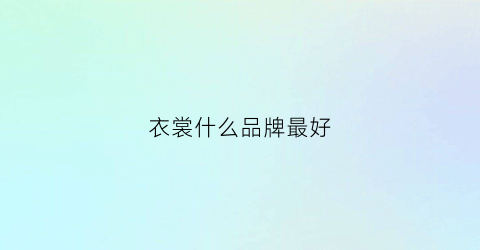 衣裳什么品牌最好(衣服什么品牌的好)