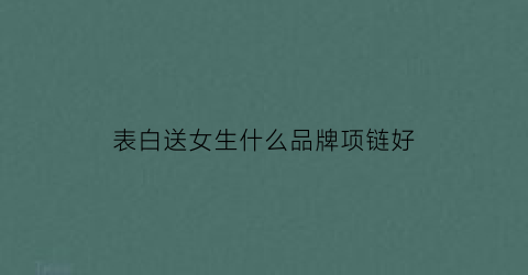 表白送女生什么品牌项链好(表白送什么首饰好)