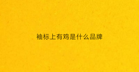 袖标上有鸡是什么品牌