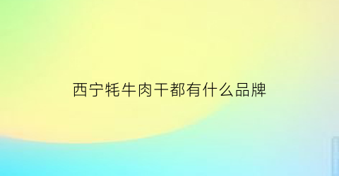 西宁牦牛肉干都有什么品牌(西宁牦牛肉干都有什么品牌好吃)