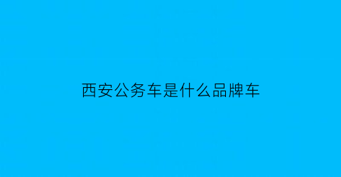 西安公务车是什么品牌车(西安公务用车标志)