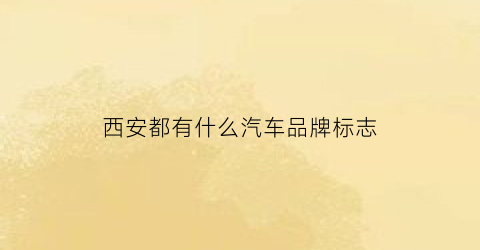 西安都有什么汽车品牌标志