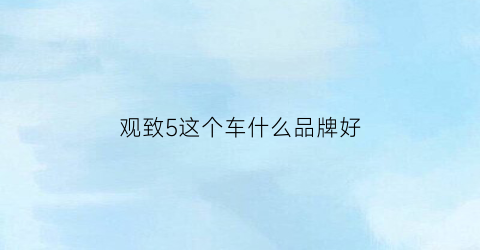 观致5这个车什么品牌好(观致5这个车什么品牌好一点)