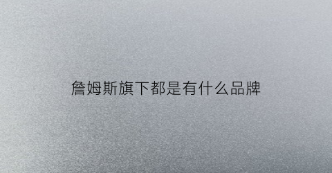 詹姆斯旗下都是有什么品牌(詹姆斯旗下有哪些支线鞋款)