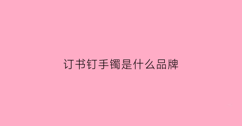 订书钉手镯是什么品牌(订书钉订在手里)