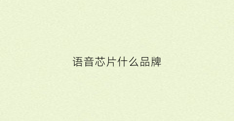 语音芯片什么品牌(语音芯片什么品牌好)