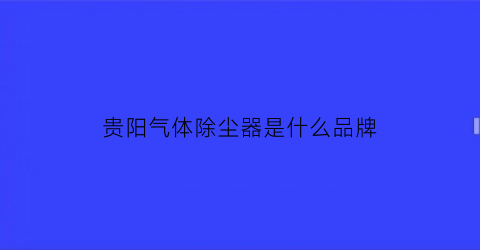 贵阳气体除尘器是什么品牌(贵阳气体公司)