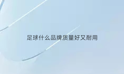 足球什么品牌质量好又耐用(足球什么品牌最好)