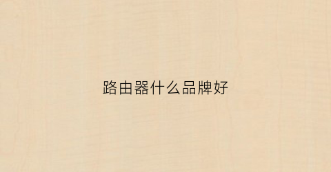 路由器什么品牌好(路由器什么牌子的好)