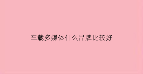 车载多媒体什么品牌比较好(汽车多媒体有哪些牌子)