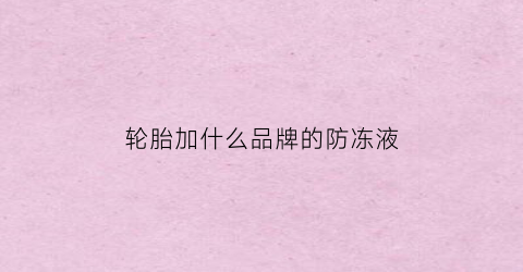 轮胎加什么品牌的防冻液(轮胎加什么品牌的防冻液比较好)