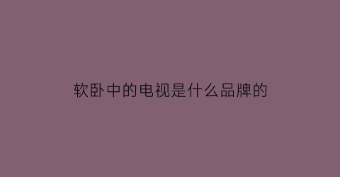 软卧中的电视是什么品牌的(软卧上的电视能看吗)
