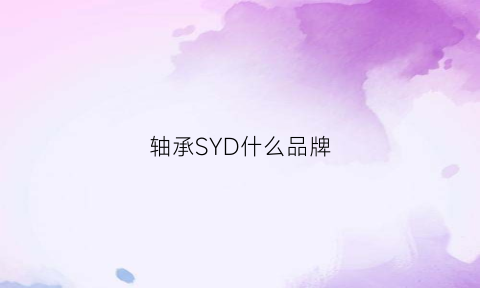 轴承SYD什么品牌