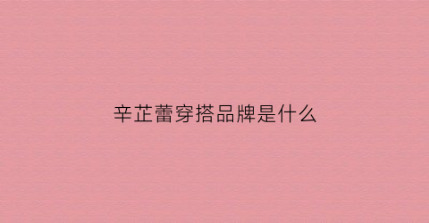 辛芷蕾穿搭品牌是什么(辛芷蕾鞋子)