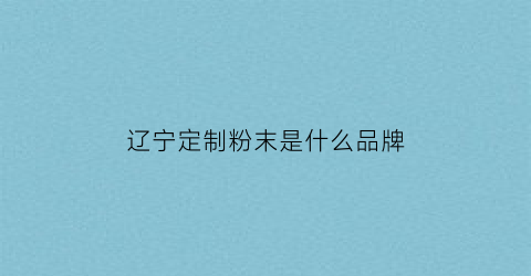 辽宁定制粉末是什么品牌(辽宁淀粉厂都有哪些)