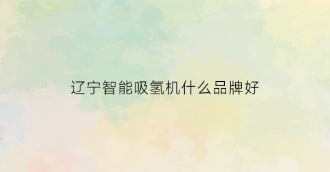 辽宁智能吸氢机什么品牌好(辽宁智能吸氢机什么品牌好一点)