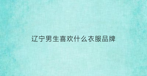 辽宁男生喜欢什么衣服品牌(辽宁男生喜欢什么衣服品牌女生)