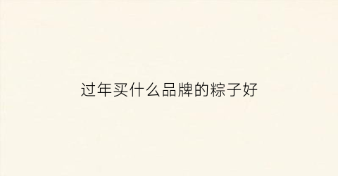 过年买什么品牌的粽子好(哪个牌子粽子适合送礼)
