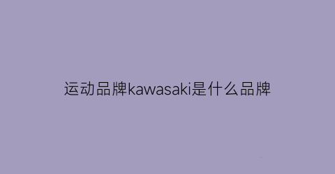 运动品牌kawasaki是什么品牌(kawasaki衣服是什么牌子)