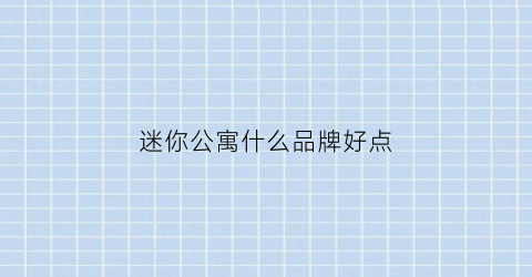 迷你公寓什么品牌好点(超迷你公寓设计)
