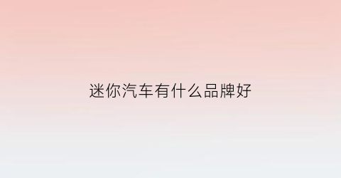 迷你汽车有什么品牌好(迷你汽车有什么品牌好一点)