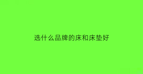 选什么品牌的床和床垫好(什么牌子的床和床垫好)