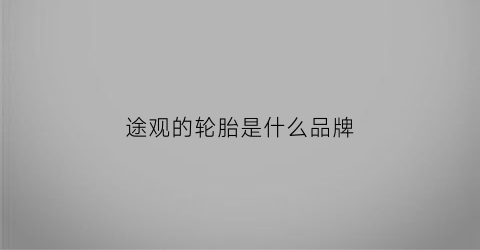 途观的轮胎是什么品牌(途观的轮胎是什么品牌的车)