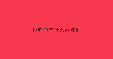 逗钓鱼竿什么品牌好(逗钓用什么鱼竿)