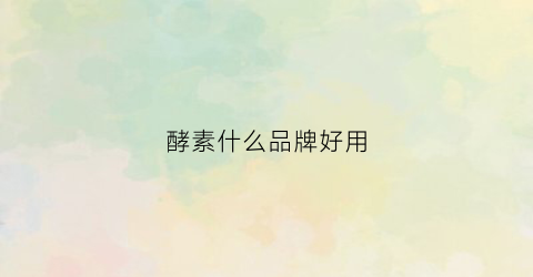 酵素什么品牌好用(酵素哪个牌子好)