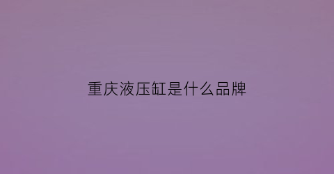 重庆液压缸是什么品牌(重庆液压系统)