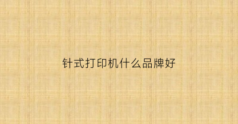 针式打印机什么品牌好(针式打印机什么牌子)