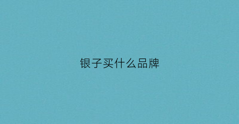 银子买什么品牌(银子买什么品牌比较好)