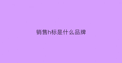销售h标是什么品牌(商标h是什么牌子)