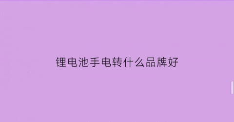 锂电池手电转什么品牌好