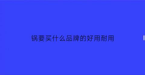 锅要买什么品牌的好用耐用(锅要买什么品牌的好用耐用些)