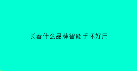长春什么品牌智能手环好用(长春哪里有卖智能手表的)