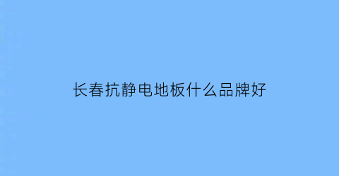 长春抗静电地板什么品牌好