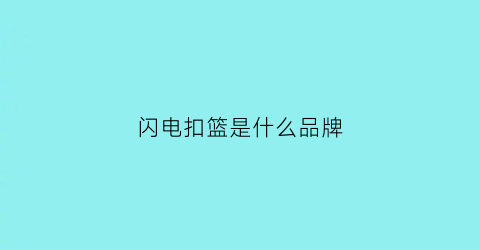 闪电扣篮是什么品牌(闪电篮球logo)