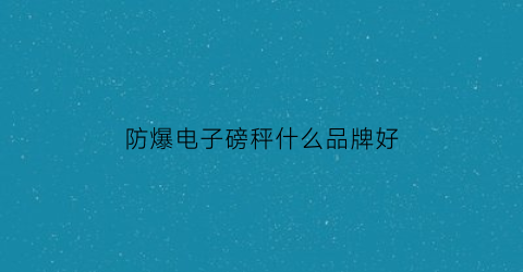 防爆电子磅秤什么品牌好(防爆电子秤上限是多少)