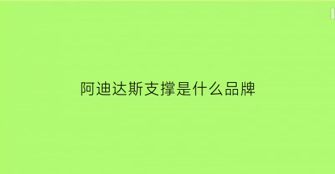阿迪达斯支撑是什么品牌(阿迪达斯支线品牌)