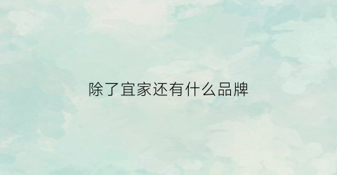 除了宜家还有什么品牌(类似宜家品牌)