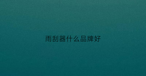 雨刮器什么品牌好(什么雨刮器效果最好)