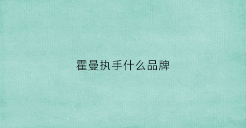 霍曼执手什么品牌(进口霍曼执手图片)