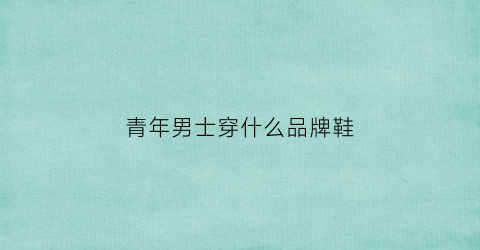 青年男士穿什么品牌鞋(青年男子穿什么牌子的衣服)