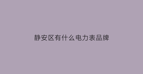静安区有什么电力表品牌(静安区电力公司营业厅)