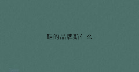 鞋的品牌斯什么(鞋品牌斯什么长的像匡威)