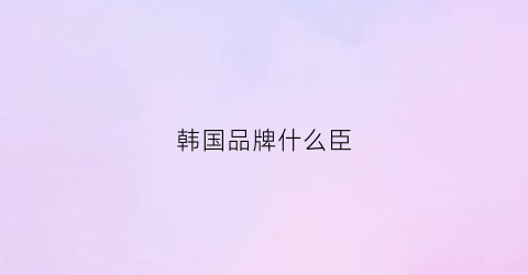 韩国品牌什么臣(韩国的牌子)